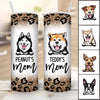 Leopard Dog Mom Personalized Skinny Tumbler (Not Real Glitter)