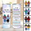 Modern Girls Front View Besties Personalized Skinny Tumbler