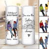 Unbiological Sitting Sisters Personalized Skinny Tumbler