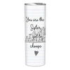 Unbiological Sitting Sisters Personalized Skinny Tumbler