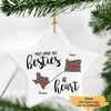 Besties At Heart Leopard Personalized Star Ornament