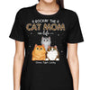 Cat Mom Peeking Fluffy Cats Leopard Personalized Shirt