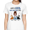 Denim Doll Girl Loves Cats Personalized Shirt