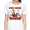 Dog Mom Sitting On Chair Personalized Shirt