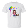 Flying Hearts Paw Colorful Flower Dandelion Doll Dog Mom Personalized Shirt