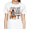Girl Loves Books On Chair Personalized Shirt