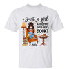 Girl Loves Books On Chair Personalized Shirt