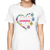 Grandma Easter Pattern Eggs Heart Personalized Shirt