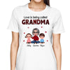 Love Is Being Called Grandma Red Pattern Doll Personalized Shirt