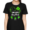 Lucky Dog Mom Shamrock Heart Personalized Shirt