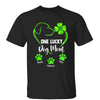 Lucky Dog Mom Shamrock Heart Personalized Shirt