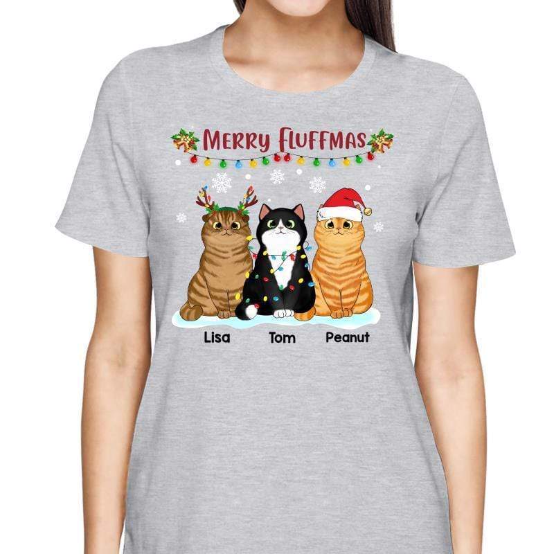 Merry Fluffmas Fluffy Cats Personalized Shirt