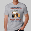 Never Underestimate Old Man Cat Dad Personalized Shirt