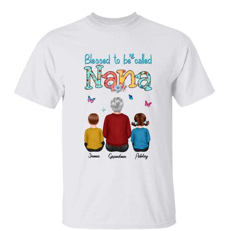 Pastel Flower Grandma Personalized Shirt