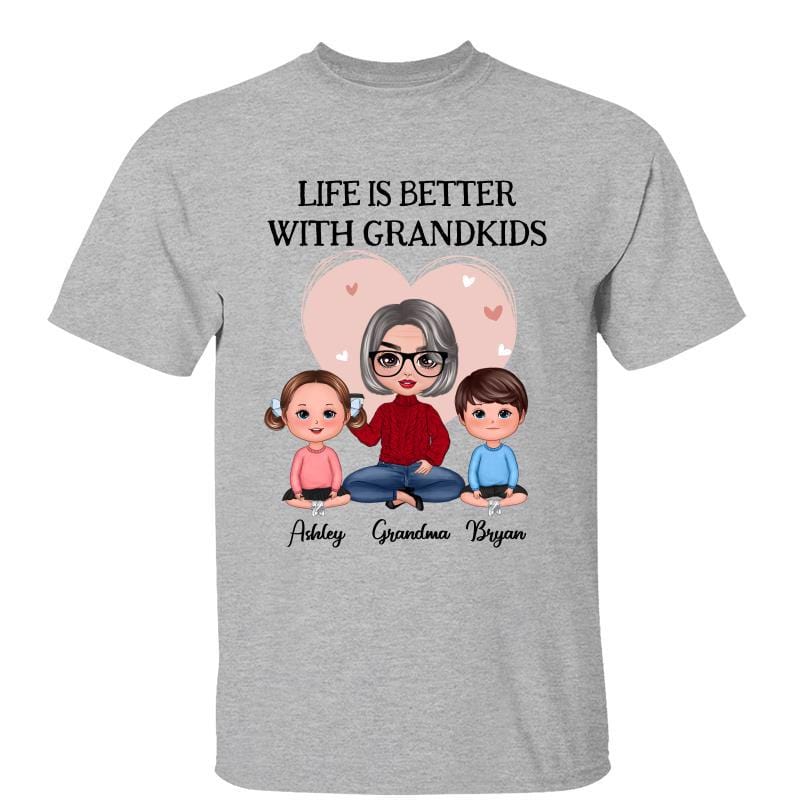 Pink Heart Doll Grandma Better With Grandkids Personalized Shirt