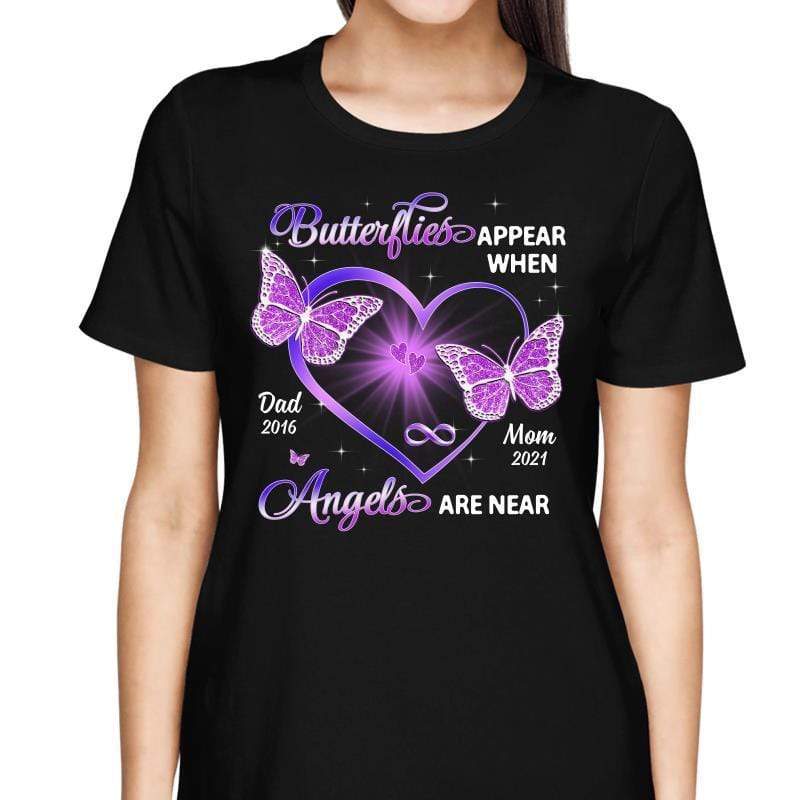 Purple Butterflies Heart Memorial Personalized Shirt