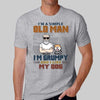 T-Shirt Simple Old Man Like Dogs Personalized Shirt (Light Color)