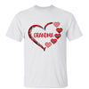 Red Patterned Heart Mom Grandma Personalized Shirt