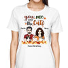 You Me And The Cats Fall Season Couple Personalized Shirt