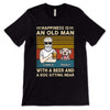 A Man With Beer And Dog Retro Personalized Shirt