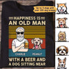 A Man With Beer And Dog Retro Personalized Shirt