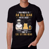 An Old Man With Beer And Cats Personalized Shirt