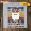 Best Bearded Dad Ever Retro Personalized Shirt