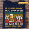 Best Beer Dog Dad Peeking Dog Personalized Shirt