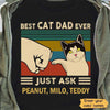 Best Cat Dad Ever Personalized Black Shirt