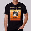 Best Cat Dad Mom Peeking Retro Personalized Shirt