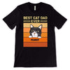 Best Cat Dad Mom Peeking Retro Personalized Shirt