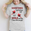 Cardinals Look Up Checkered Pattern Memorial Personalized Shirt