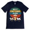 Cat Dad Retro Circle Personalized Shirt