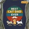 Cat Dad Retro Circle Personalized Shirt