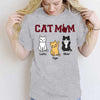 Cat Mom Red Plaid Sitting Cat Personalized Shirt