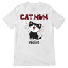 Cat Mom Red Plaid Smiling Cat Personalized Shirt