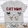 Cat Mom Red Plaid Walking Cats Personalized Shirt