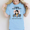 Cats Make Me Happy Chibi and Sitting Cat Personalized Shirt