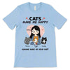 Cats Make Me Happy Chibi and Sitting Cat Personalized Shirt