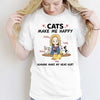 Cats Make Me Happy Chibi Personalized Shirt