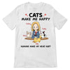 Cats Make Me Happy Chibi Personalized Shirt