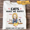 Cats Make Me Happy Chibi Personalized Shirt