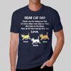Dear Cat Dad Mom Walking Cat Personalized Navy Shirt