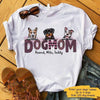 Dog Mom Slogan Pattern Peeking Dog Personalized Dog Mom Shirt