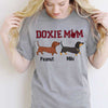 Doxie Mom Red Plaid Dachshund Dog Personalized Shirt