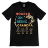 Hooked On Being Grandpa Stick Figure Personalized Shirt