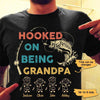 Hooked On Being Grandpa Stick Figure Personalized Shirt