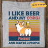 I Like Beer And Corgi And Maybe People Retro Dogs Personalized Shirt