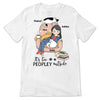 It's Too Peopley Outside Cat Mom Chibi Sitting Personalized Shirt