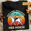 Just A Girl Who Love Horses Retro Personalized Shirt